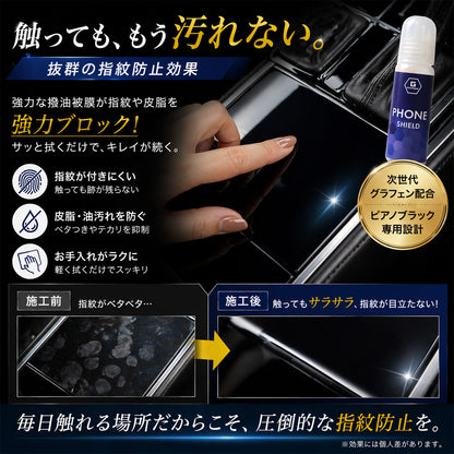 車内ピアノブラック専用 グラフェンコーティング剤 指紋防止 防汚 撥油 傷防止 内装パネル保護 艶出し ナビ シフト周り対応 拭くだけ簡単施工