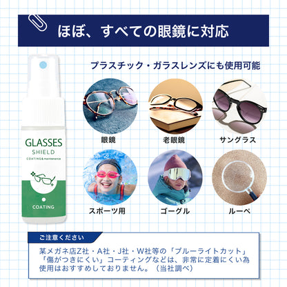 拭くだけで視界クリア メガネ用撥水・防汚コーティングスプレー 30ml 日本製