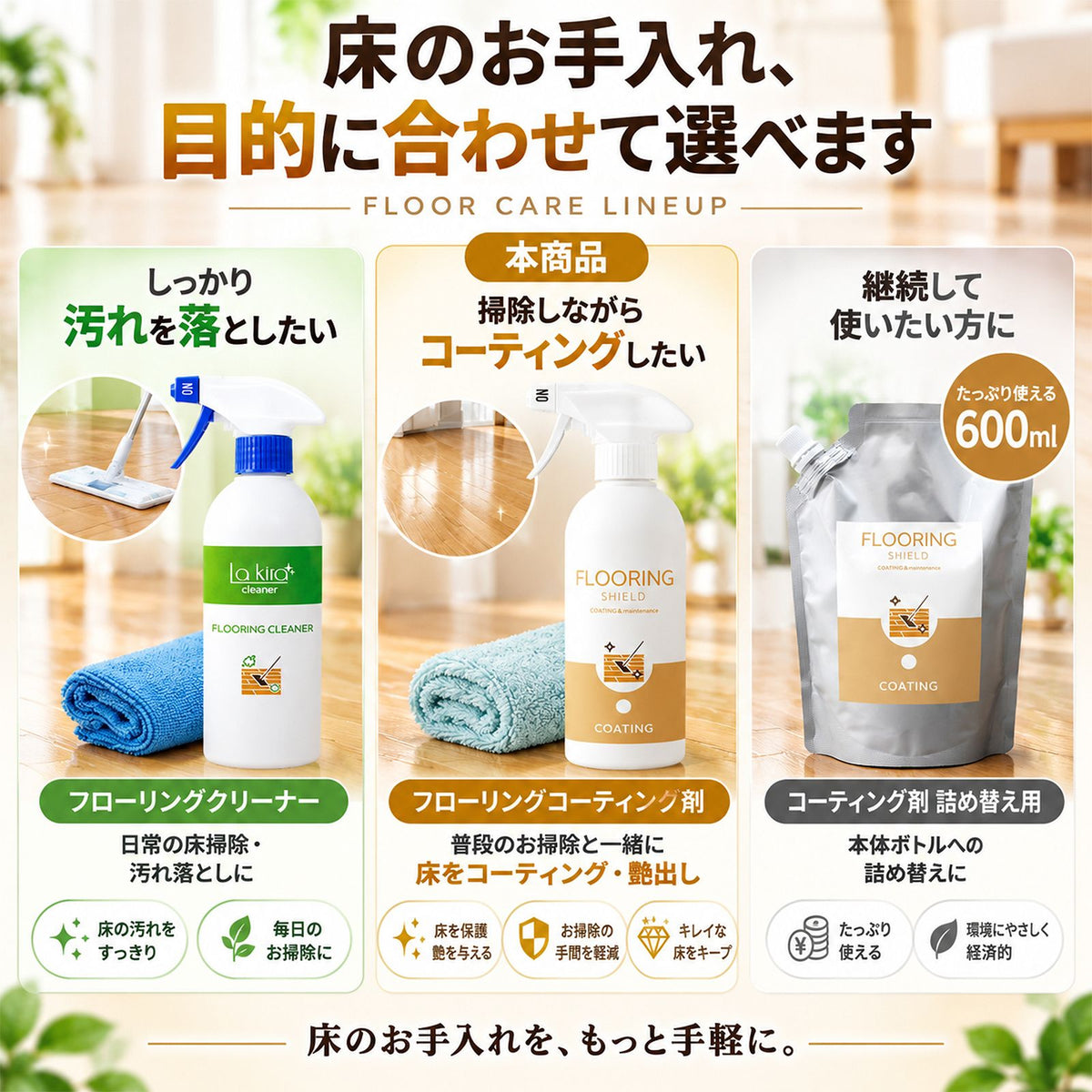 FLOORING SHIELD フローリング用ガラスコーティング剤500ml