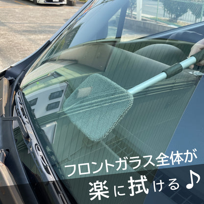 結露対策 伸縮式 車内ウィンドモップ 内窓ガラス掃除 マイクロファイバー 180度回転