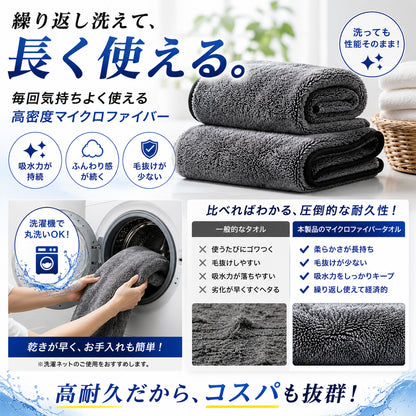 洗車タオル 超大判 60×160cm 超吸水 650GSM マイクロファイバークロス 一気拭き SUV ミニバン対応 ルーフ拭き上げ 時短 洗車クロス 傷防止