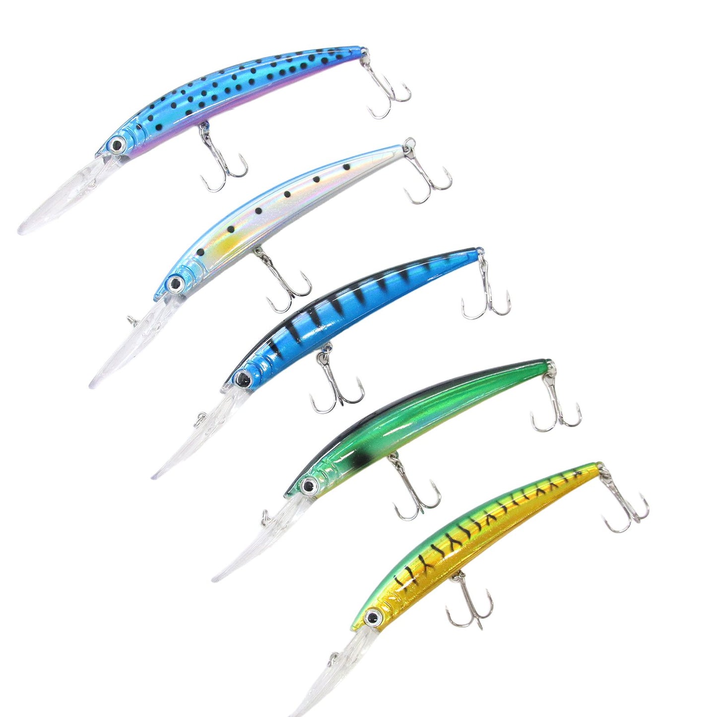ディープミノー 5個セット ケース付き ロングリップ 17.5cm 16g シーバス・青物対応 5カラー