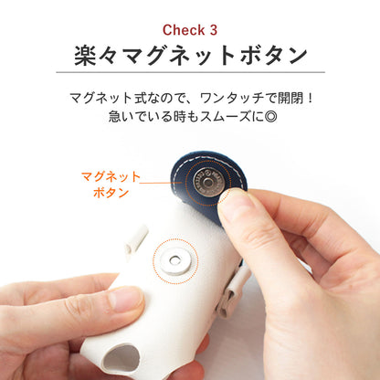 名入れで特別感 ゴルフボールケース２個収納 ＰＵレザー マグネット開閉 カラビナ＆ティー一体型 おしゃれギフト向け