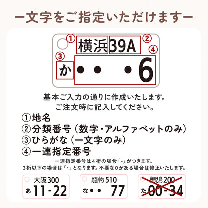 駐車場で困らない 車 ナンバープレート キーホルダー 名入れ 木製風 MDF オーダーメイド 軽量 車好き ギフト