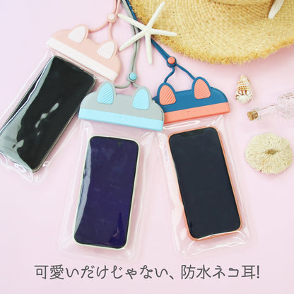 猫型 スマホ防水ケース 防水カバー 完全防水