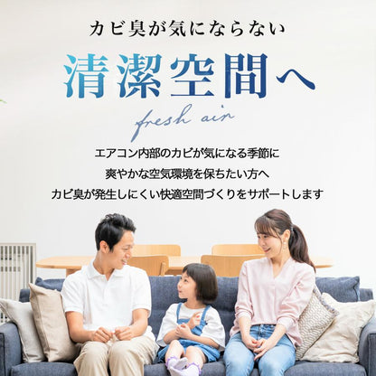 赤ちゃん安心 無香料 エアコン内部 防カビスプレー＆ブラシ 日本製 かんたん掃除セット 家庭用