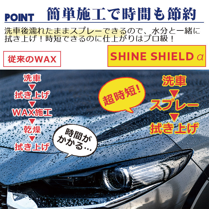 洗車後に差が出る 滑水コーティングスプレー 詰替付 日本製 簡単施工 艶・防汚 車用
