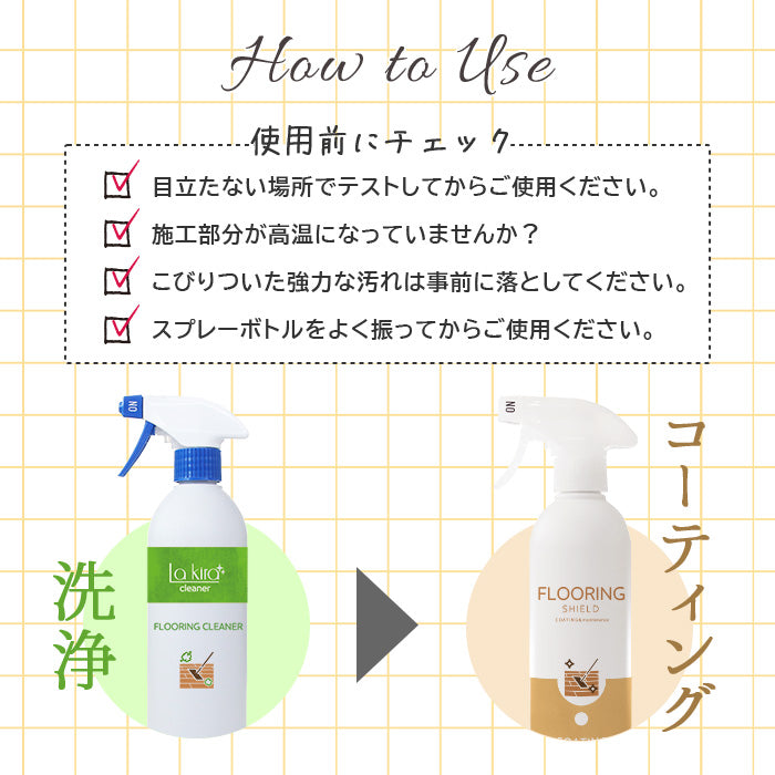 掃除とコーティングが一度で完了 無香料天然成分 床クリーナーセット