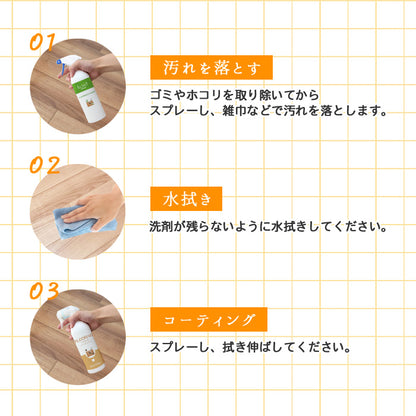 掃除とコーティングが一度で完了 無香料天然成分 床クリーナーセット