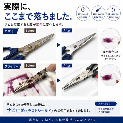 釣具メンテナンスセット サビ取り＆防錆スプレー 日本製 リール・プライヤー対応 クロス付き 海釣り 塩害対策 ステンレス対応  文字数：68文字（70字以内）