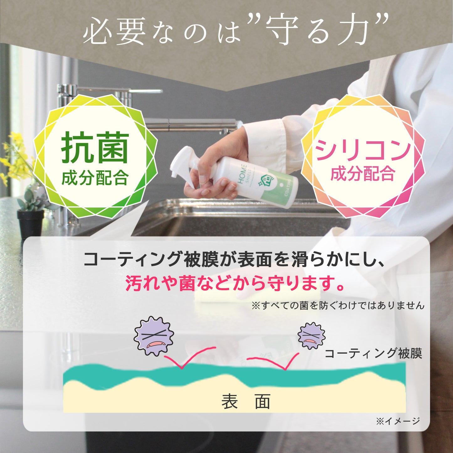 水回り掃除が激減する 超撥水コーティングスプレー 詰替付 日本製 シンク・浴室対応