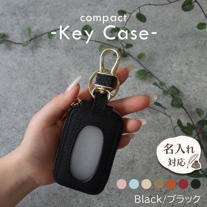 入れたまま操作できる クリア窓付き本革スマートキーケース くすみカラー