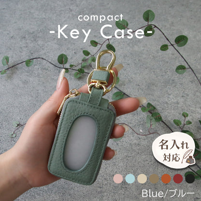 入れたまま操作できる クリア窓付き本革スマートキーケース くすみカラー