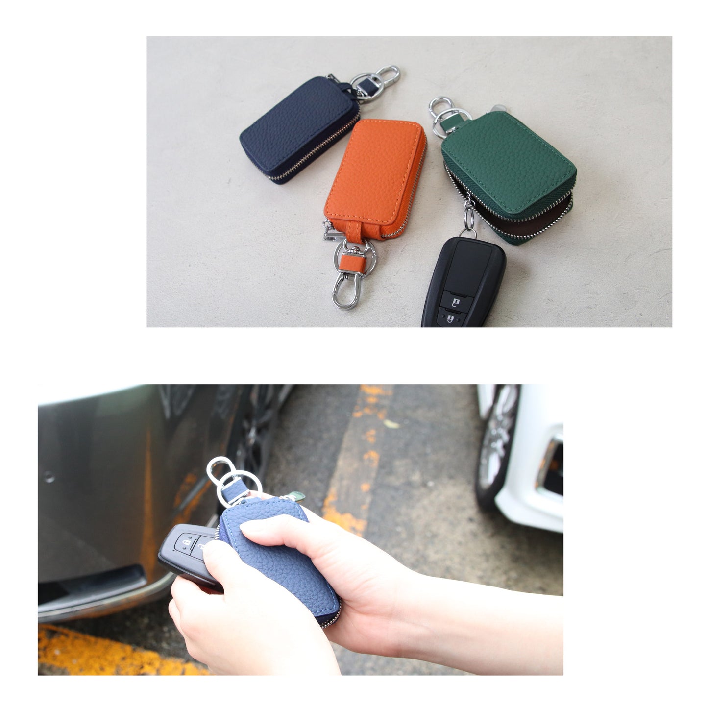 【名入れ無料】スマートキーケース 本革 ナンバープレート キーホルダー付き 車好き プレゼント 納車祝い メンズ レディース ギフトBOX対応