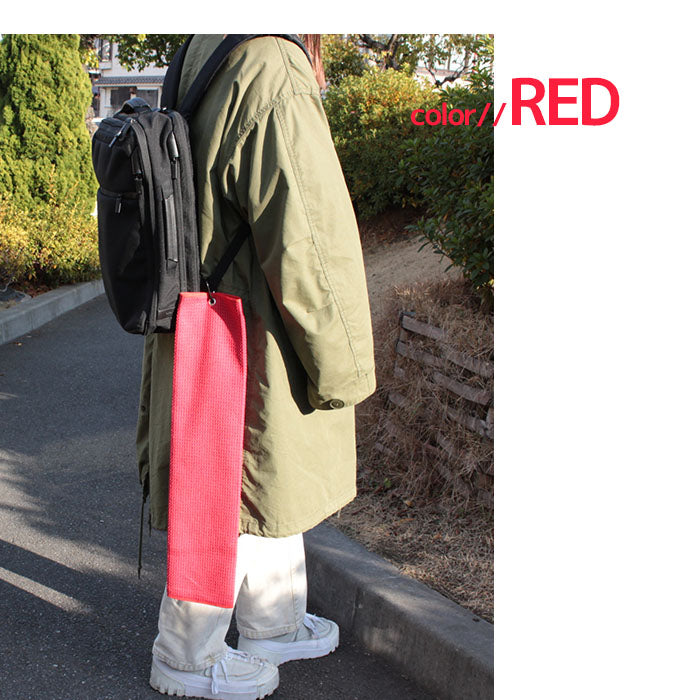 タオル ワッフルタオル カラビナ付き ロング 1枚 40cm×60